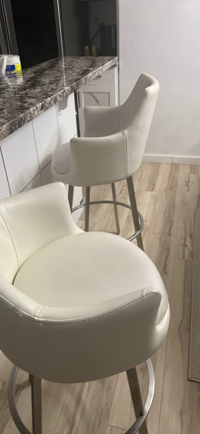 6 White Swivel Bar Stool - photo 2