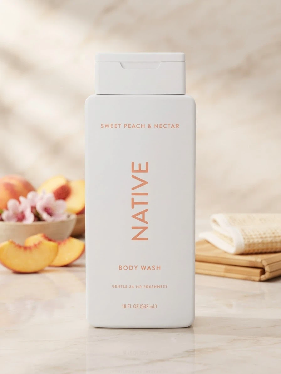 Native Sweet Peach & Nectar Body Wash 18 fl oz