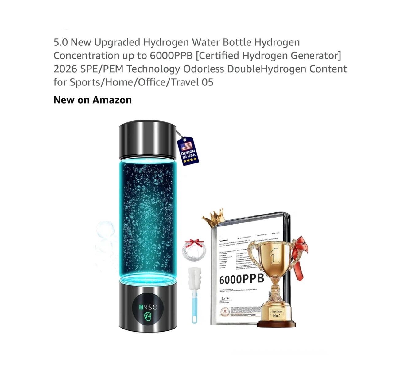 Brand new 5.0 New Upgraded Hydrogen Water Bottle