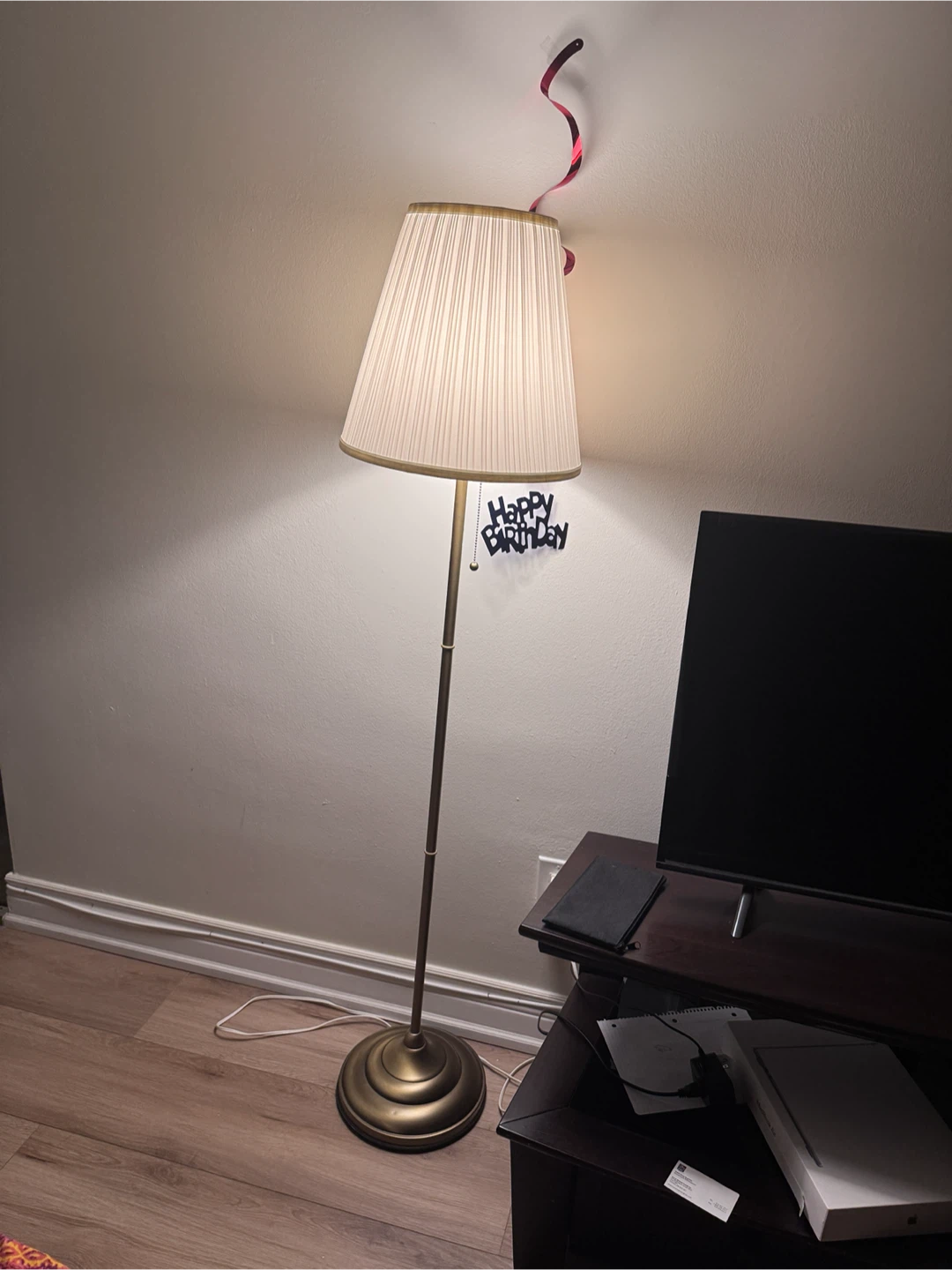 Two IKEA Classic Brass Floor Lamp