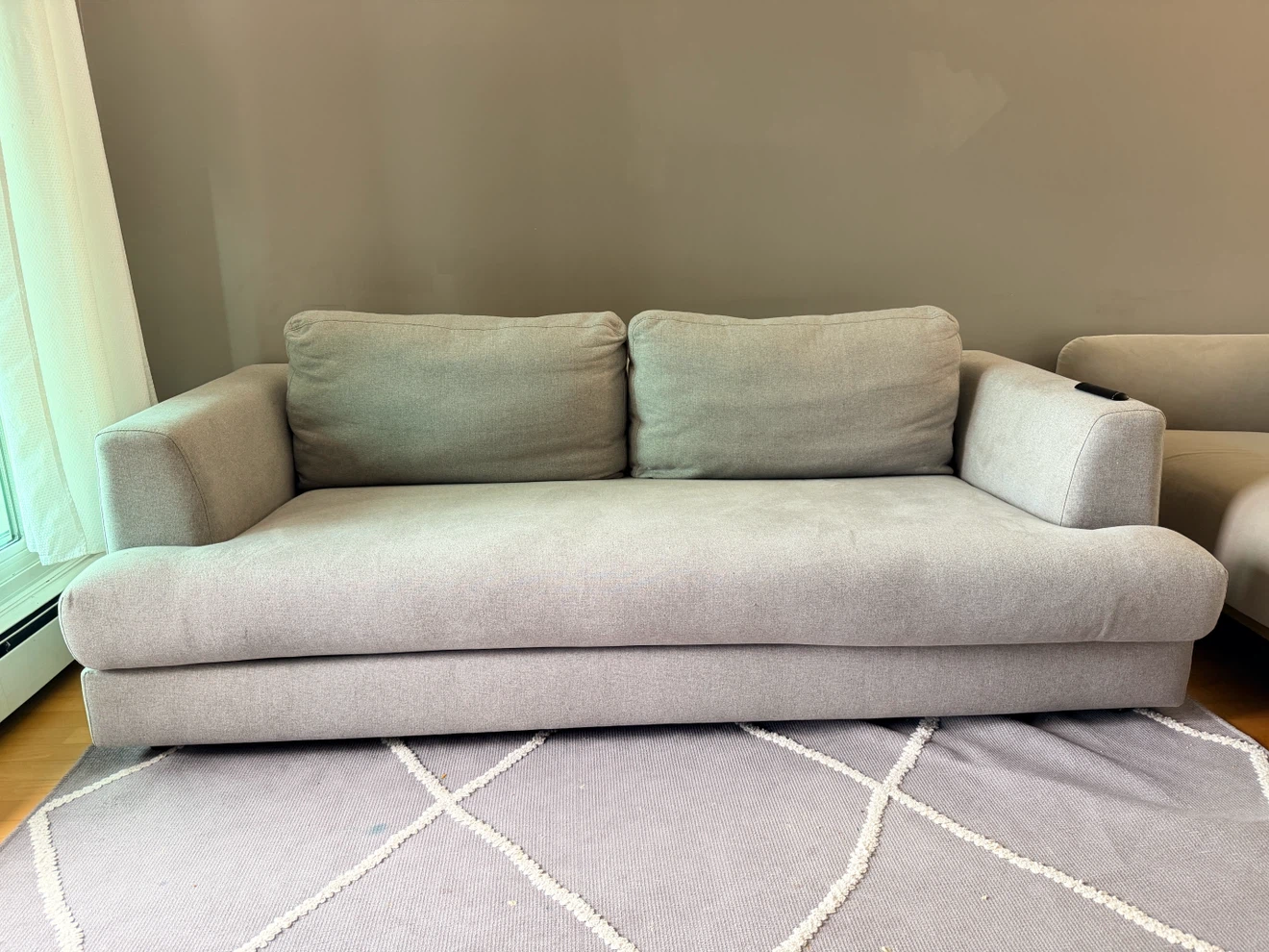 2 Light Grey Fabric Sofa - photo 4