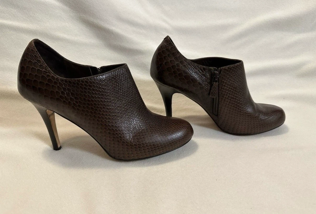 Cole Haan NikeAir Snakeskin Brown Ankle Booties Boots 9B - photo 3