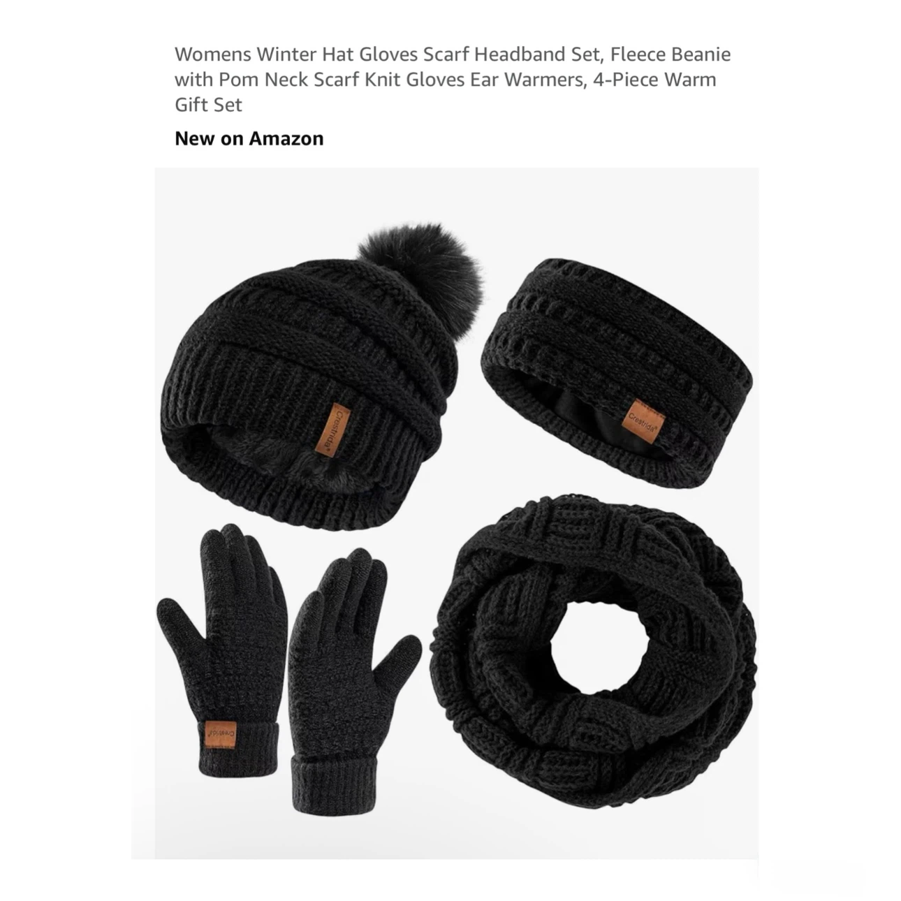 Brand new Womens Winter Hat Gloves Scarf Headband Set