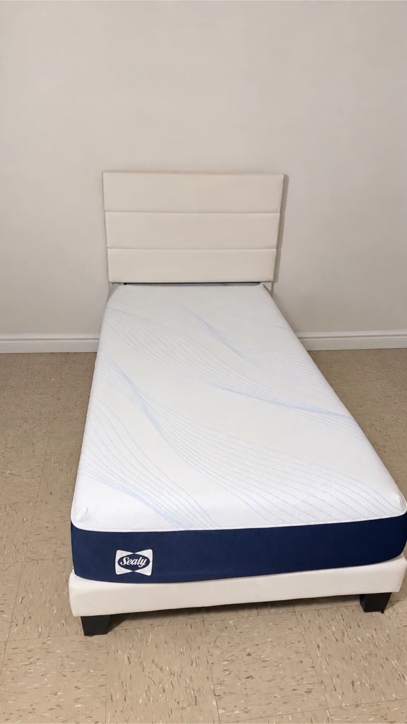 Twin Size Velvet Upholstered Bed Frame