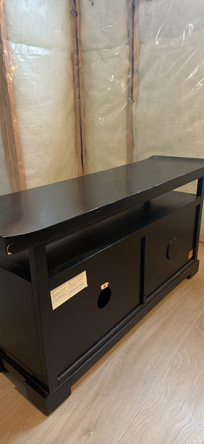 Black Wooden TV Console Unit - photo 2