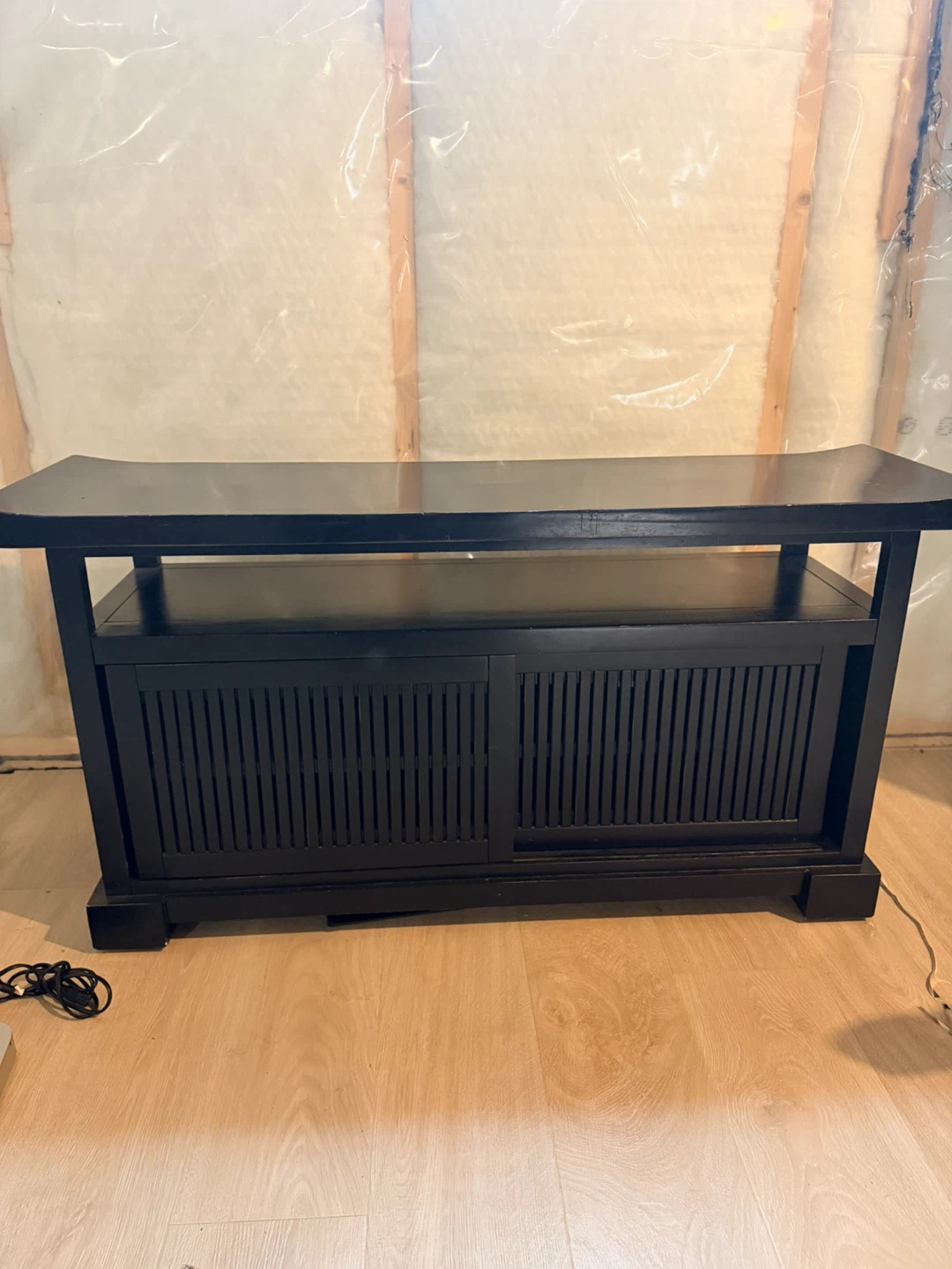 Black Wooden TV Console Unit - photo 3