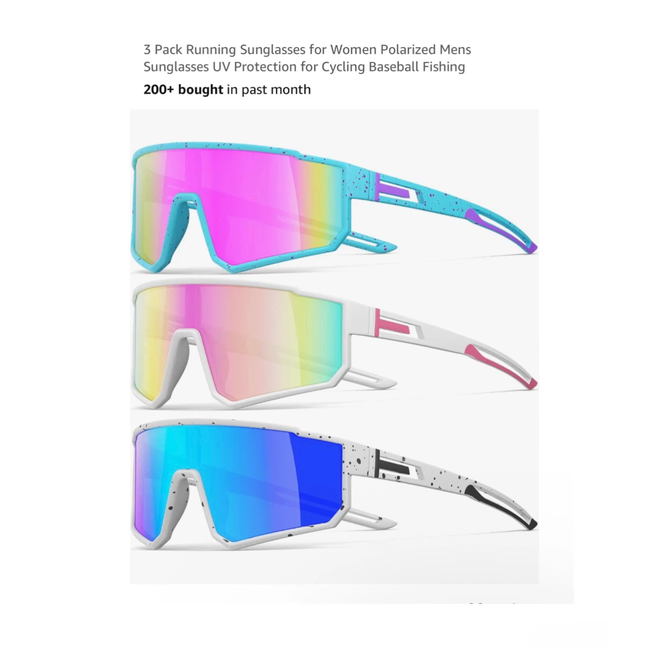Brand new  3 Pack Running Sunglasses