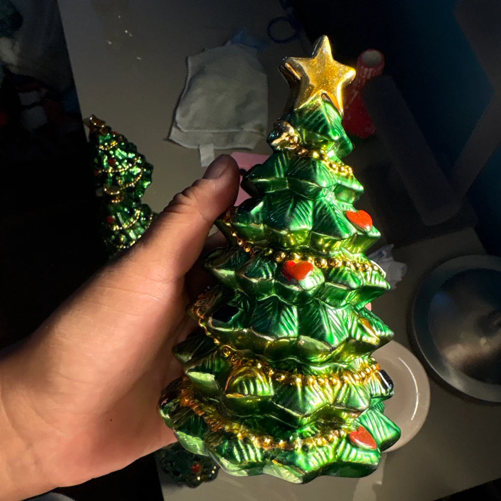 Set of 6 Glass Christmas Tree Decorations