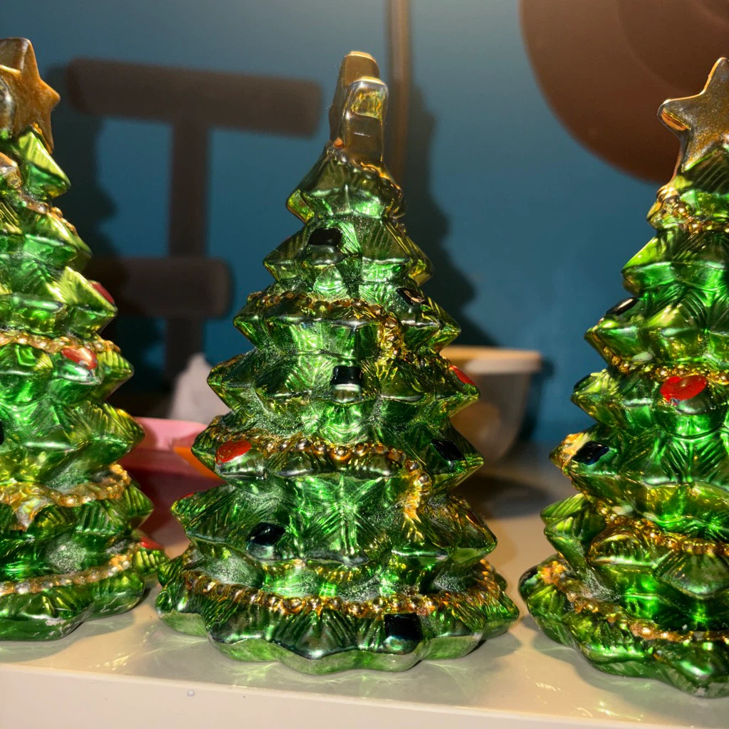 Set of 6 Glass Christmas Tree Decorations - photo 4