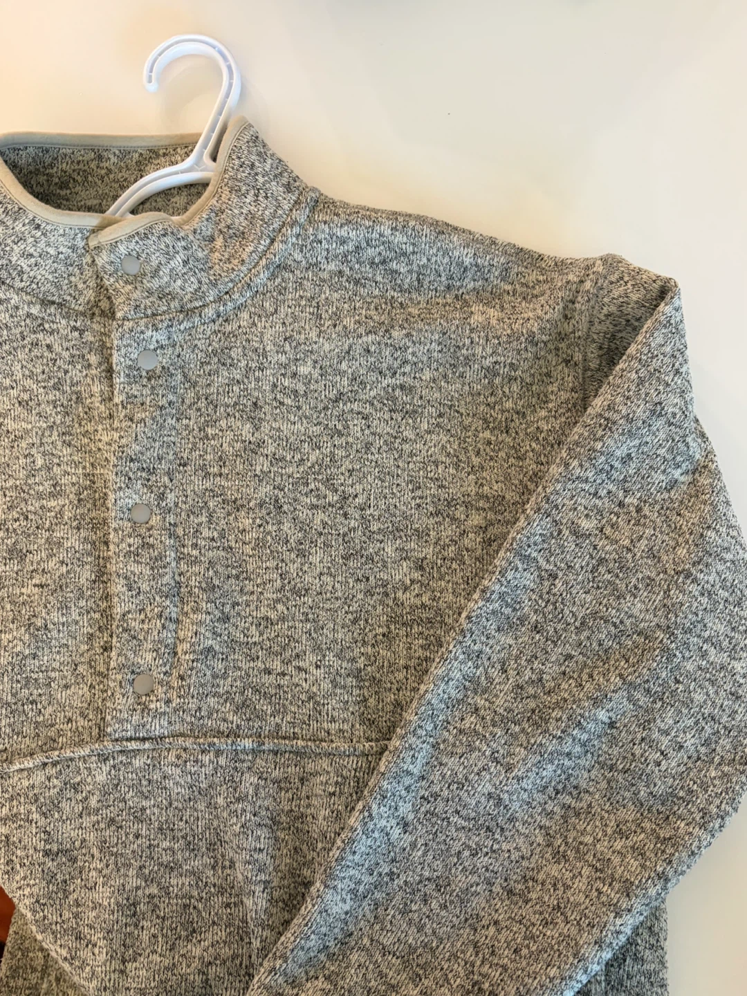 Grey Button-Up Pullover Sweater