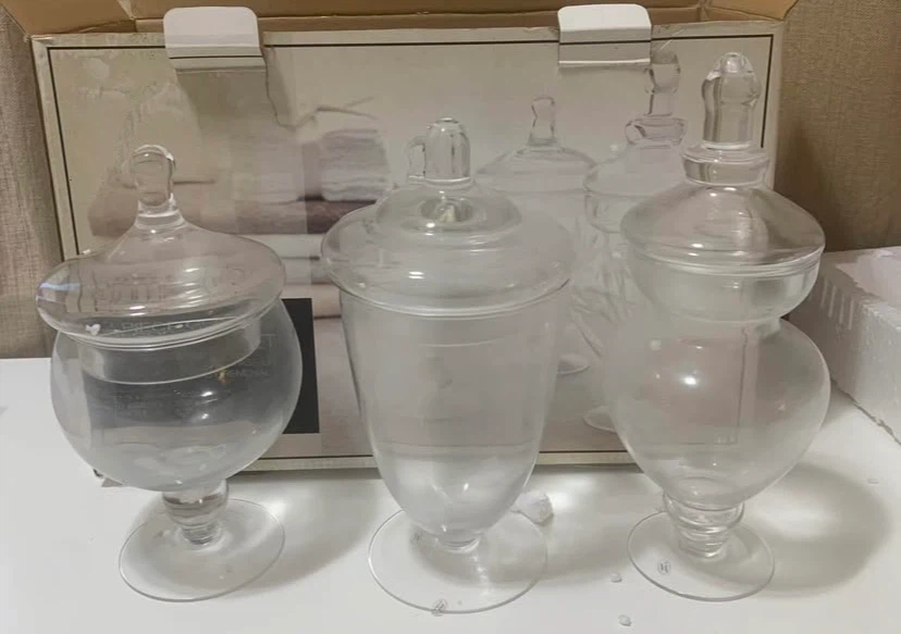 3-Piece Decorative Glass Jar Set/Apothecary - photo 2