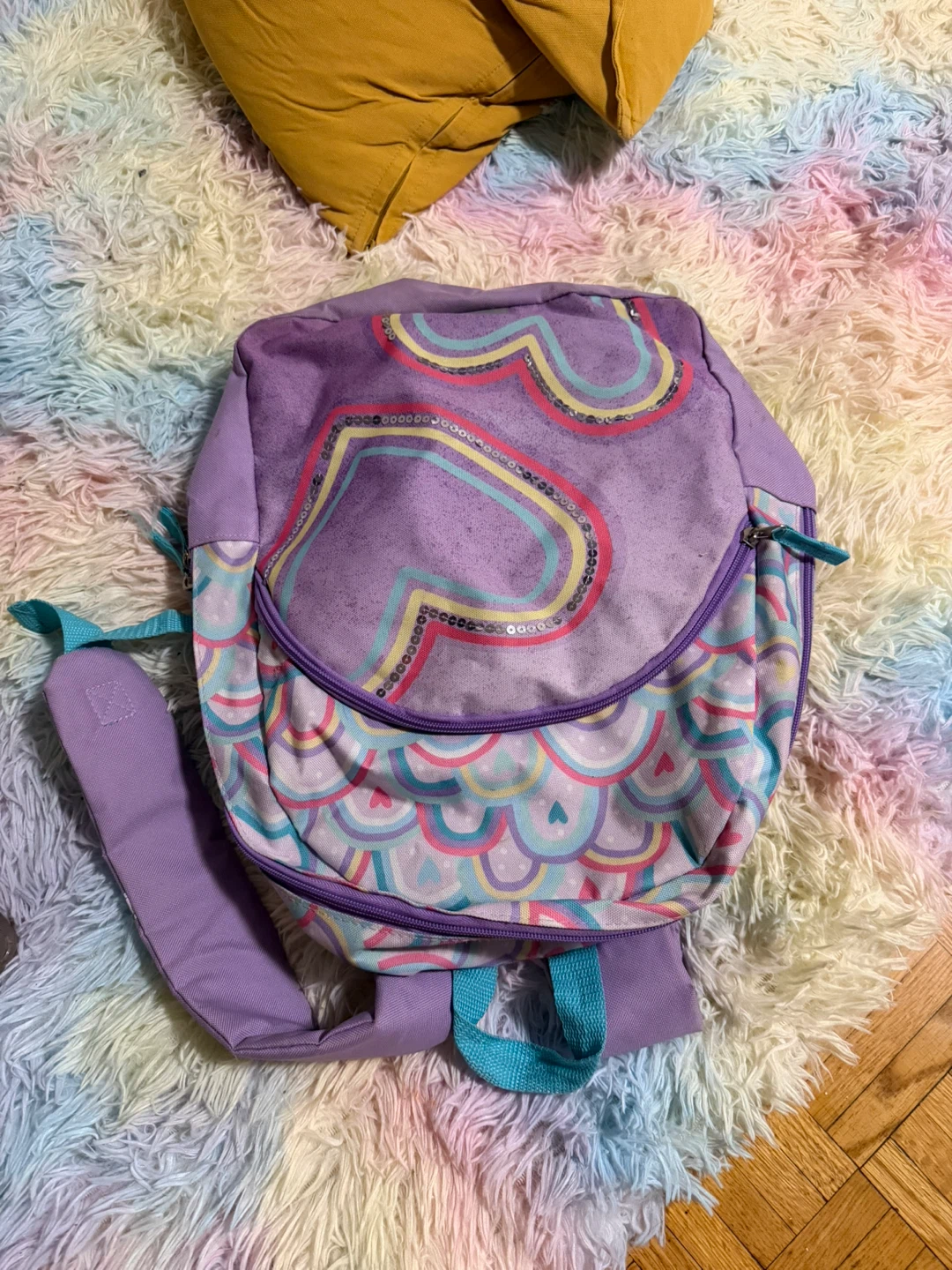 Girls Heart and Rainbow Backpack