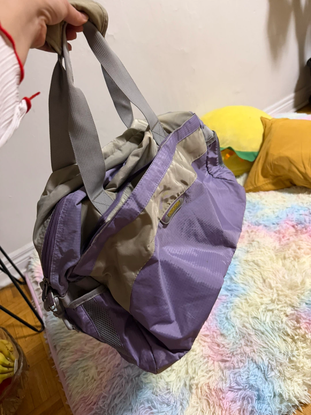 Aoking Purple and Tan Duffel Bag
