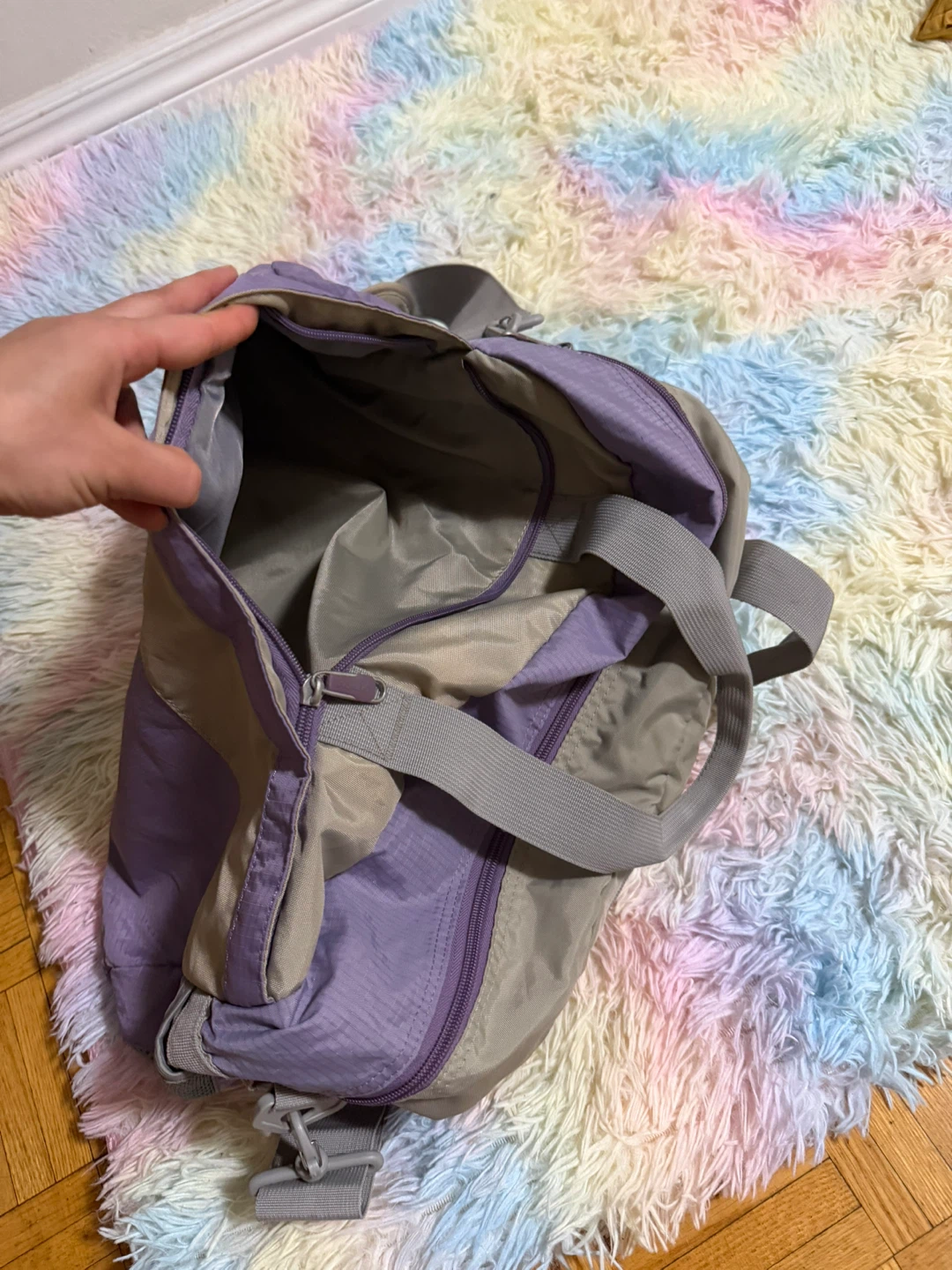 Aoking Purple and Tan Duffel Bag - photo 3