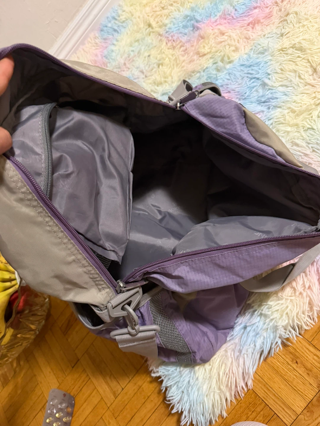 Aoking Purple and Tan Duffel Bag - photo 4