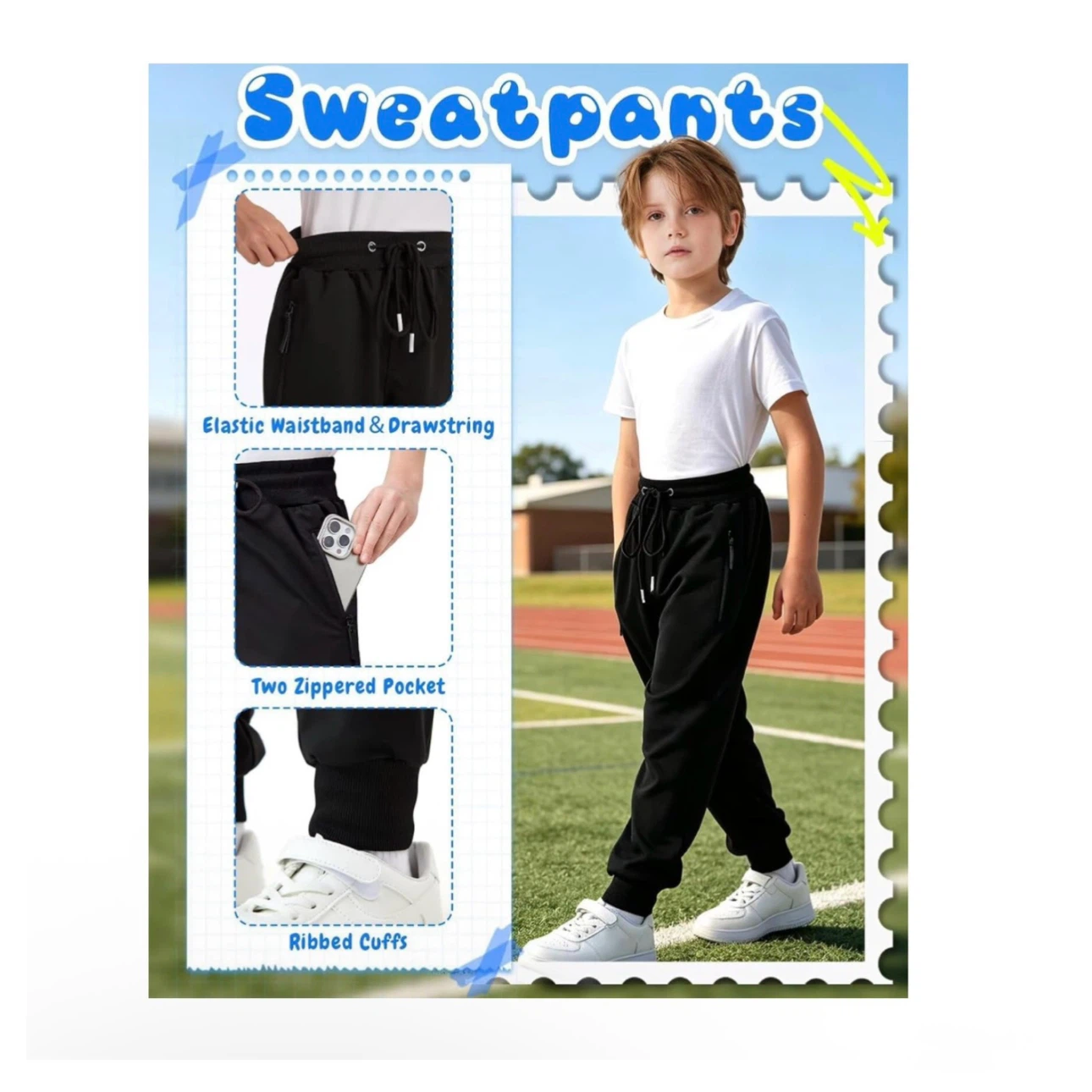 Brand new 5 Pack Boys Sweatpants with Zip Pockets - photo 5
