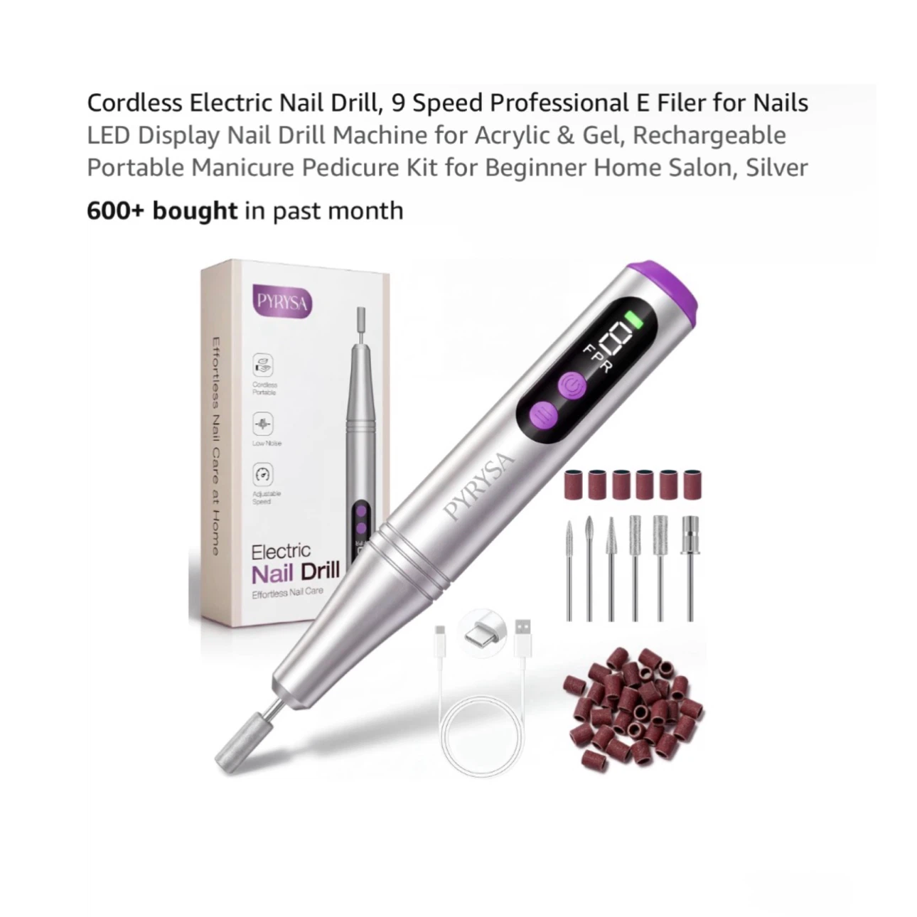 Brand new Cordless Electric Nail Drill, 9 Speed