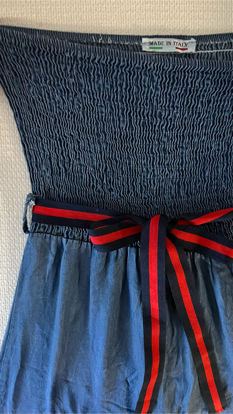 Liansheng Italian Denim Strapless Maxi Dress - photo 2