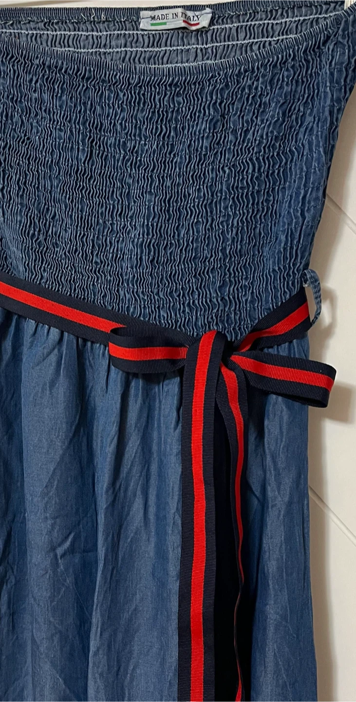 Liansheng Italian Denim Strapless Maxi Dress - photo 5