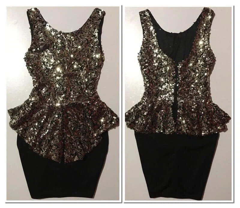 Elegant Sequin Peplum Mini Dress – XS/S - photo 5