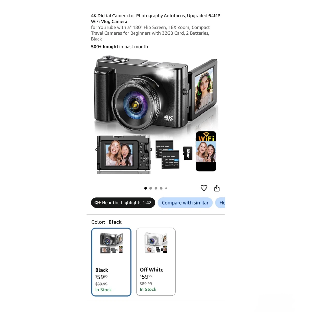 Brand new 4K Digital Camera for Photography Autofocus