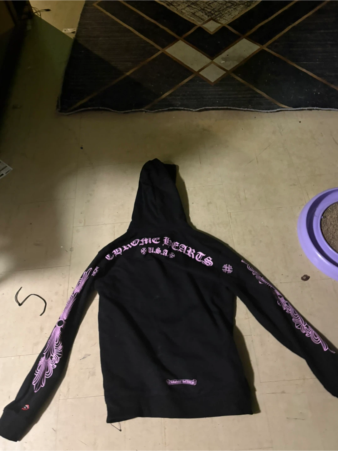 Chrome Hearts Black and Pink Hoodie