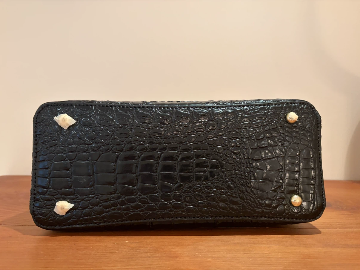 Black Croc-Embossed Handbag - photo 3