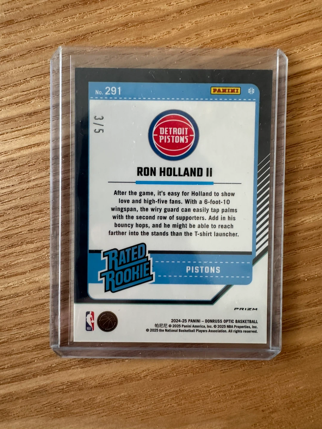 2024-25 Donruss Optic Ron Holland II Rated Rookie 3/5 - photo 2
