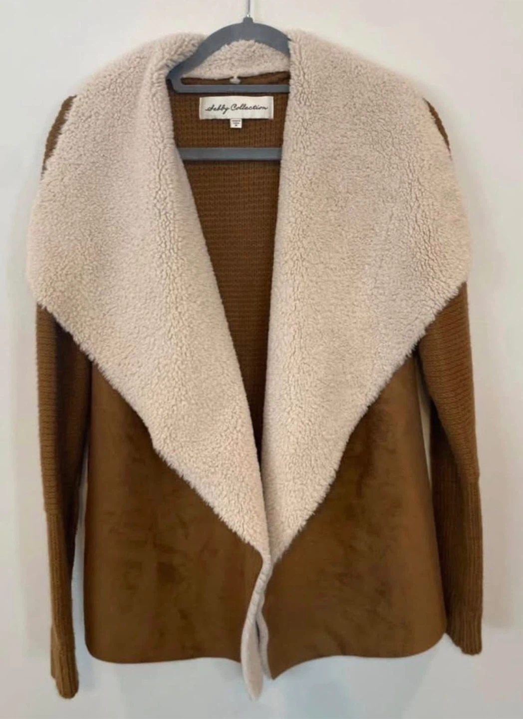 Faux suede & sherpa open cardigan jacket - Women’s Medium $15