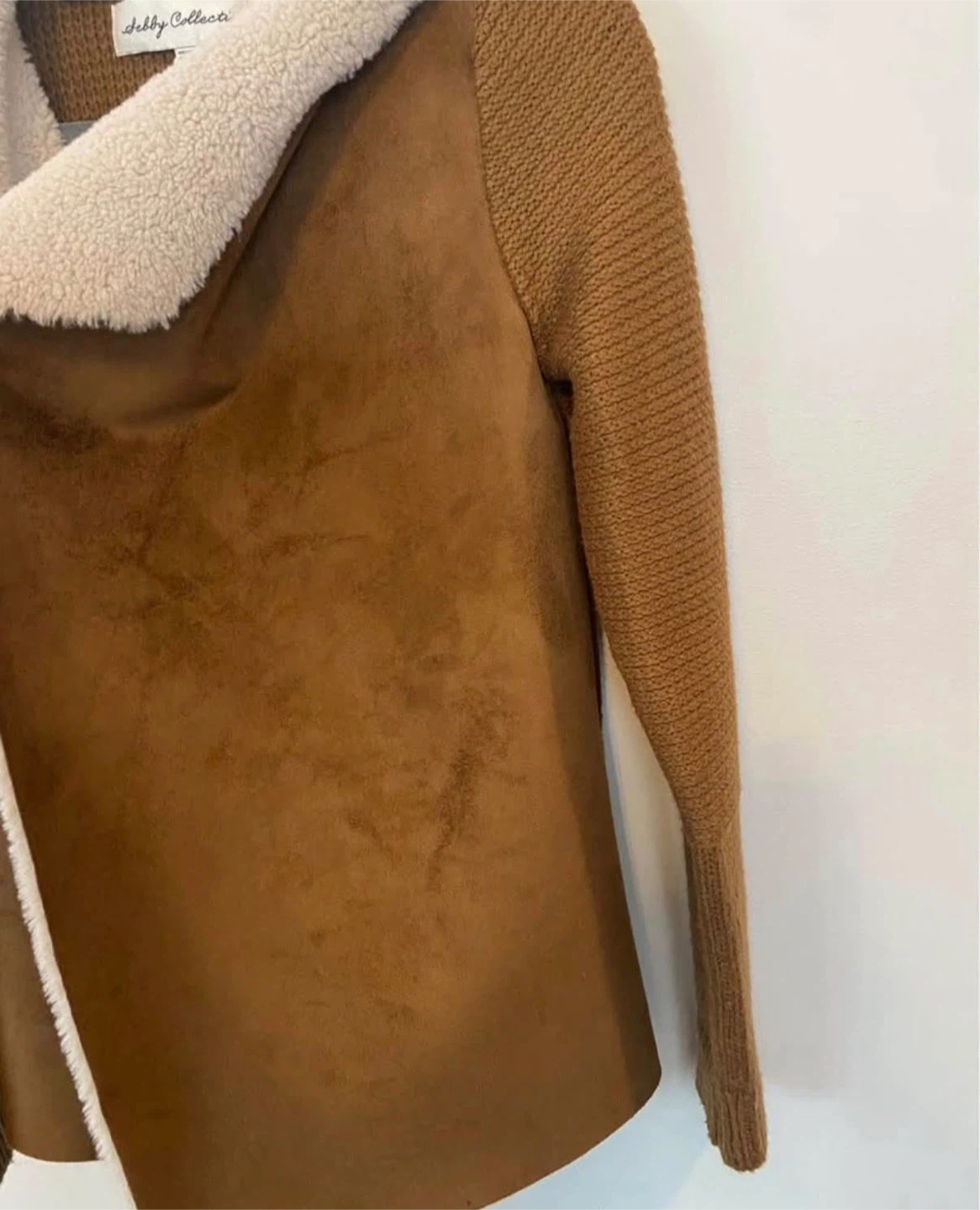 Faux suede & sherpa open cardigan jacket - Women’s Medium $15 - photo 2