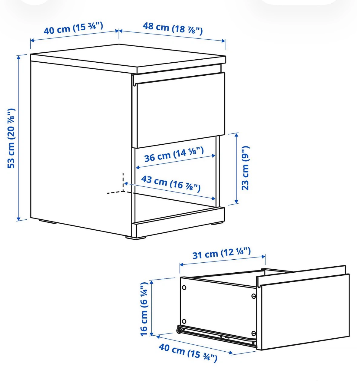 IKEA White Bedside Table - photo 3