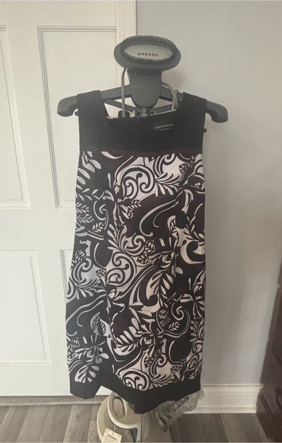 Connected Apparel Black and White Print Dress