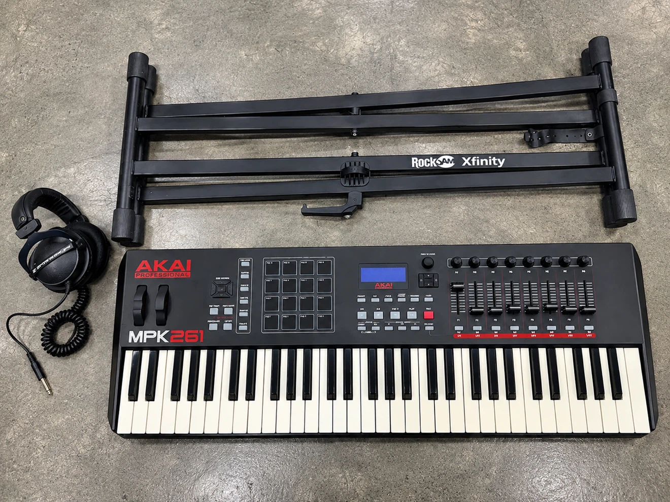 AKAI MPK261 61-Key MIDI Keyboard + Stand & Headphones