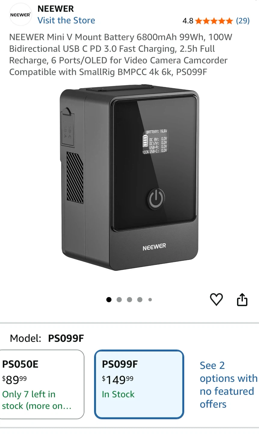 Neewer PS099E 99Wh V-Mount Battery - photo 4