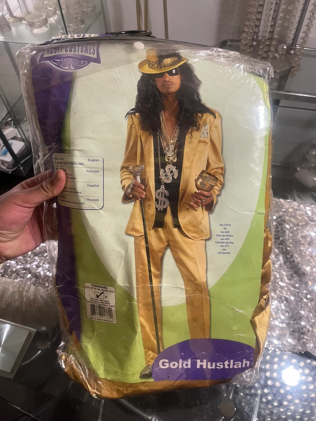 Halloween Rubies Gold pimp costume men’s size medium