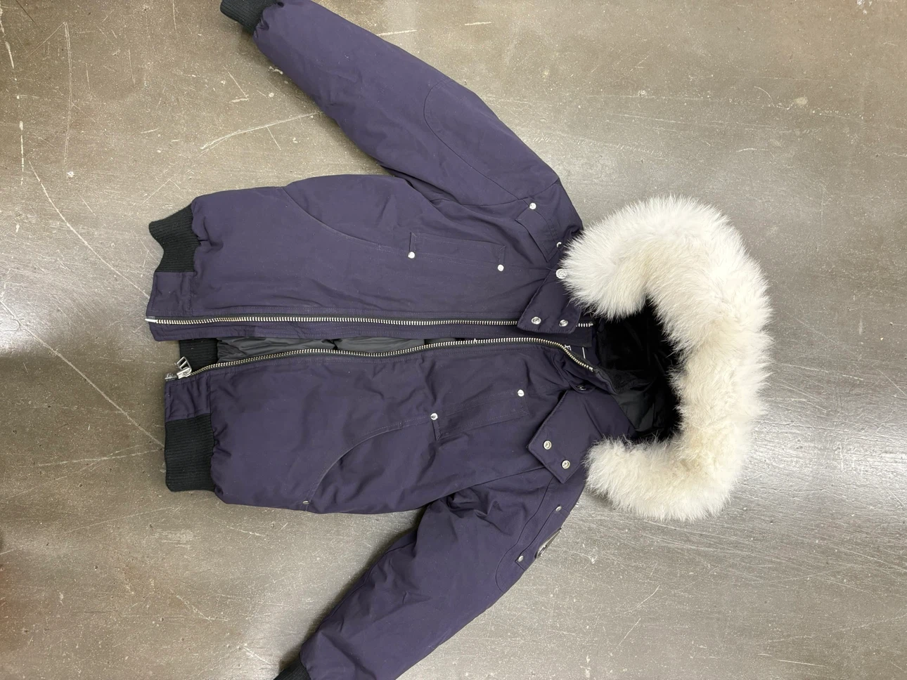 Moose Knuckles Navy Bomber Jacket