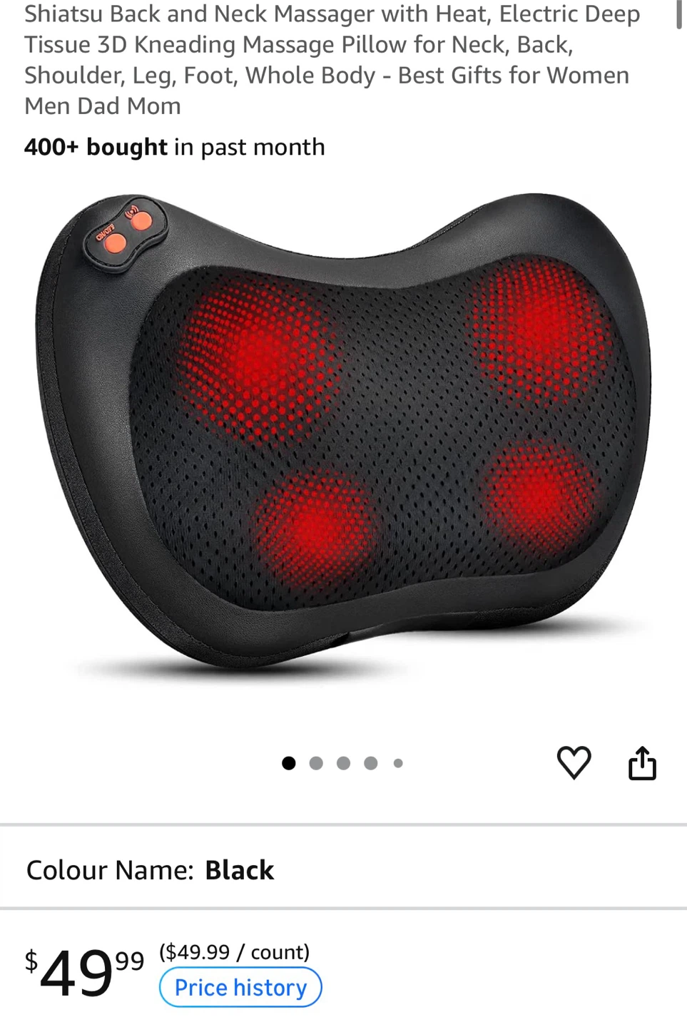 Neck and Back Massage Pillow with Heat - photo 3