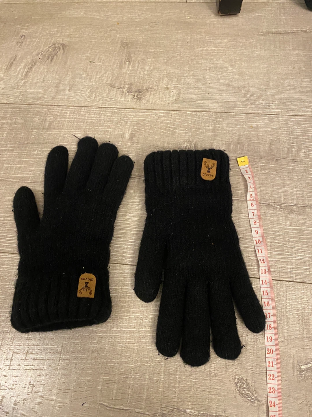 Black Knitted Winter Gloves
