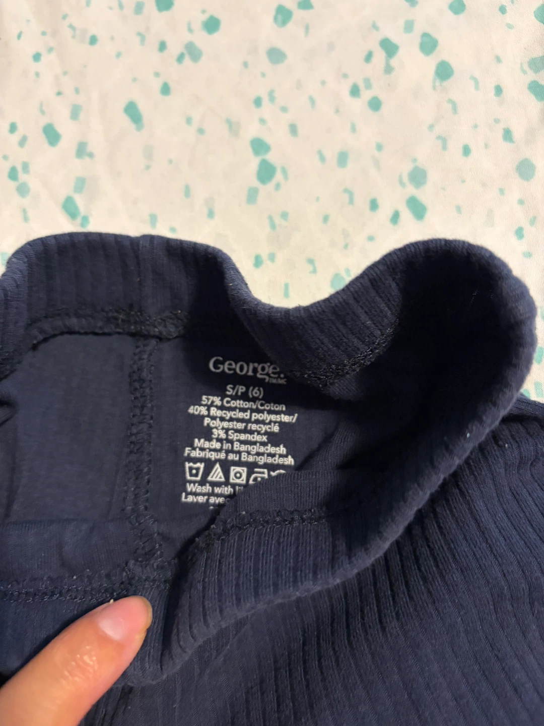 George Navy Ribbed Pants Size 6 - photo 2