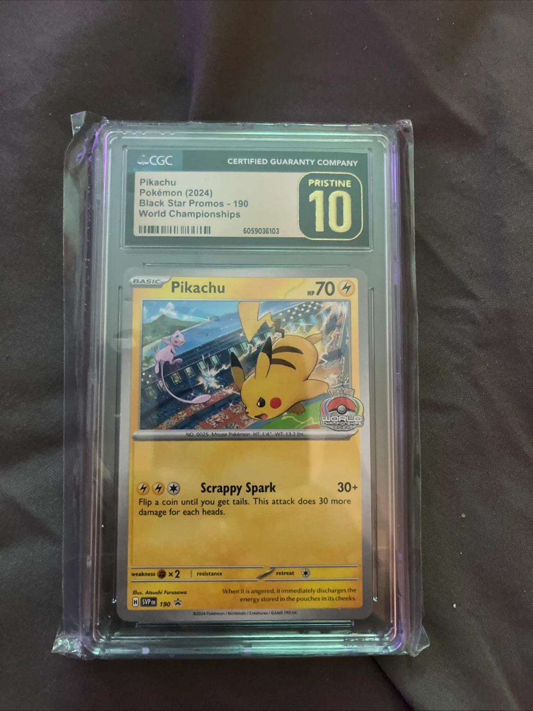 CGC Pristine 10 Pikachu World Championships 2024 Card