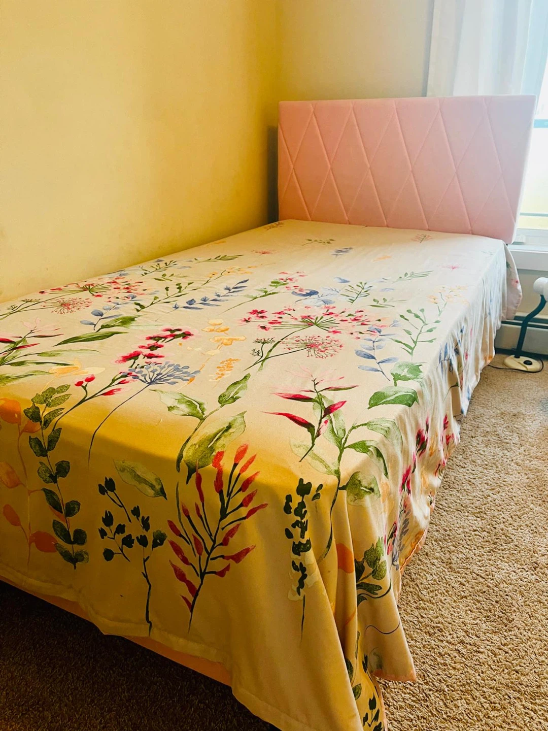 Pink Upholstered Twin Bed Frame - photo 5