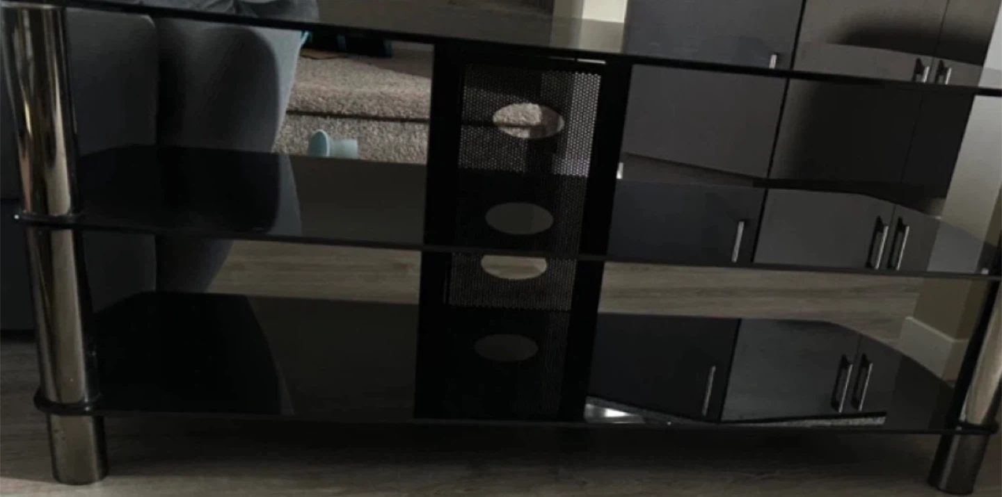 Black Glass TV Stand