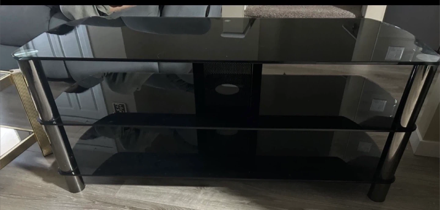 Black Glass TV Stand - photo 3