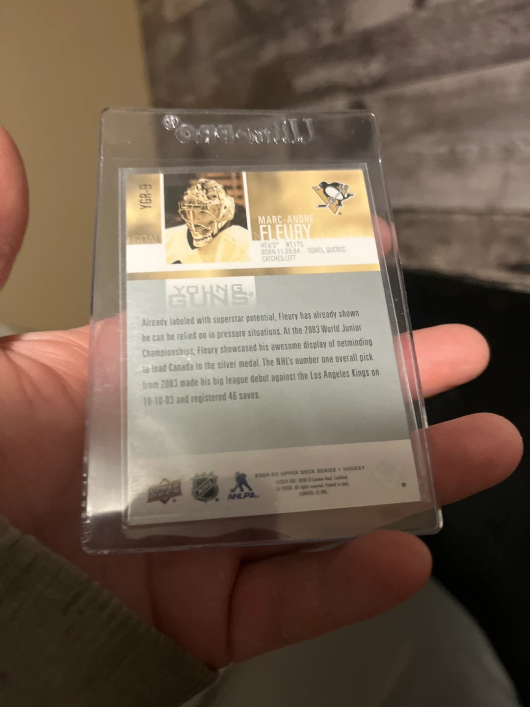 Marc-Andre Fleury Upper Deck Young Guns Card - photo 2