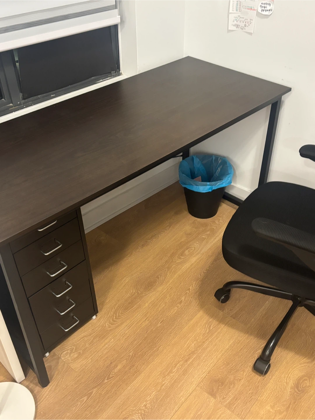 desk & Ikea drawer & chair