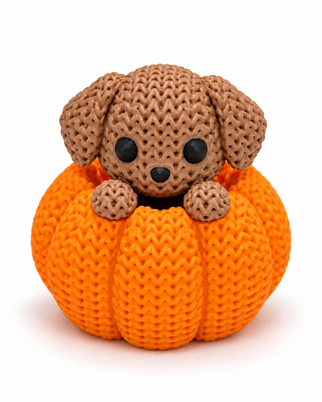 Puppy in a Pumpkin | Knit-Look Fall Decor 🎃