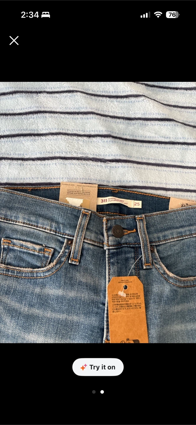 Levi's 311 Shaping Skinny Jeans Size 25 - photo 2