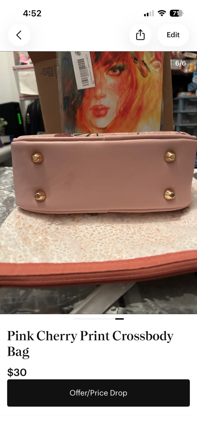 Pink Cherry Print Crossbody Bag - photo 4