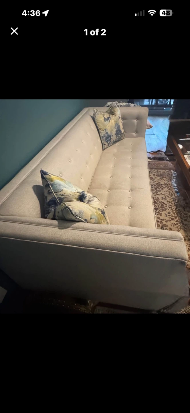 Modern Light Grey Tufted Sofa