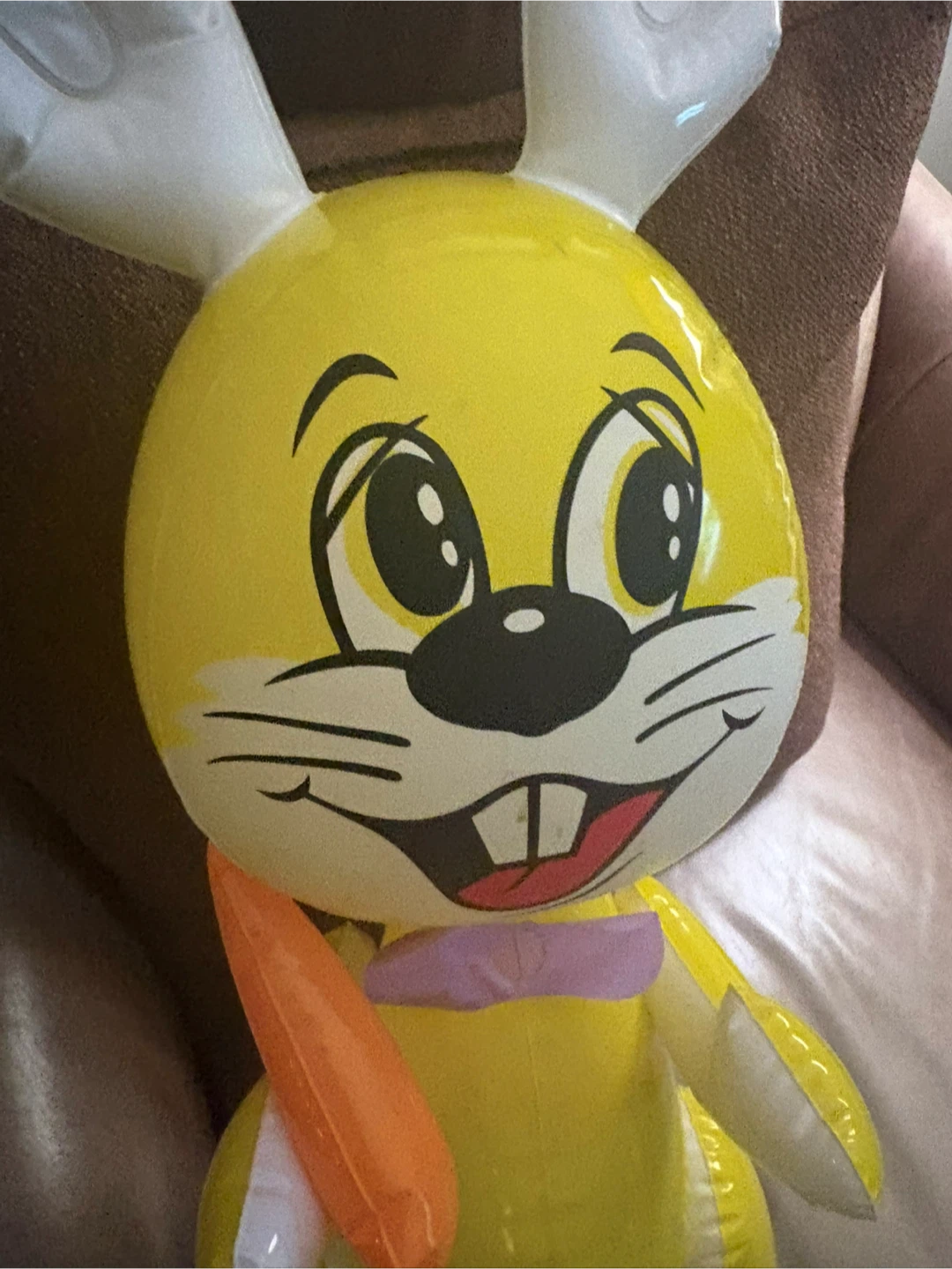 Vintage 1970s InflatableYellow Easter Bunny - photo 2